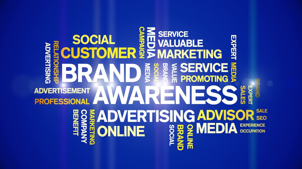 4k Brand Awareness Animated Tag Word Cloud,Text Design Animation seamless loop.