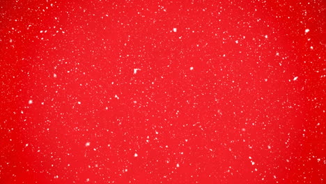 animación de nieve cayendo sobre un fondo rojo