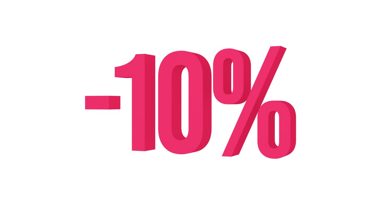 Testo animato sconti del 10%. Canale alfa.