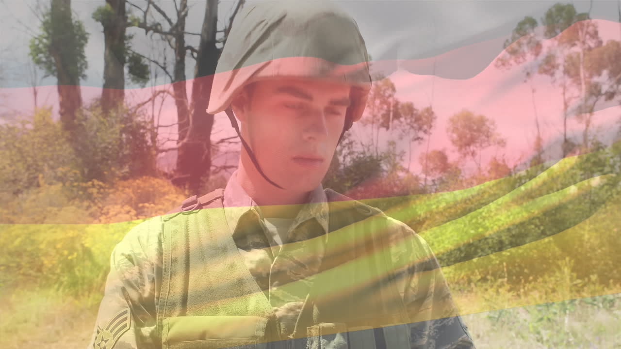 독일의 발을 카우카스 남성 군인과 갑옷을 고 있는 애니메이션