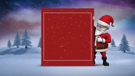 cute santa animation showing copy space for christmas message