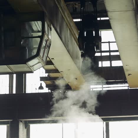 overhead crane in factory workshop
