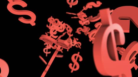 flying dollar charecter background 4k