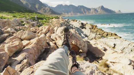 Sporty-mixed-race-man-with-prosthetic-leg-enjoy-his-hike