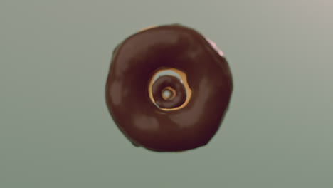 chocolate glaze donuts on a mint background