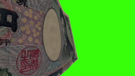 japanese 1000 yen banknote with green screen background