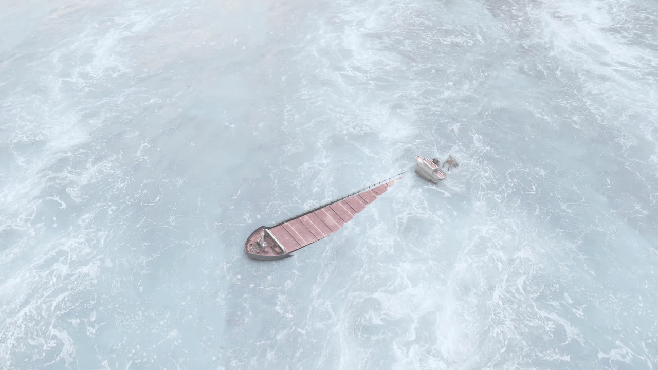 Shipwreck in icy waters