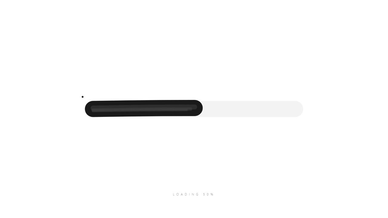 Minimalistisk indlæsningslinje-animation på hvid baggrund
