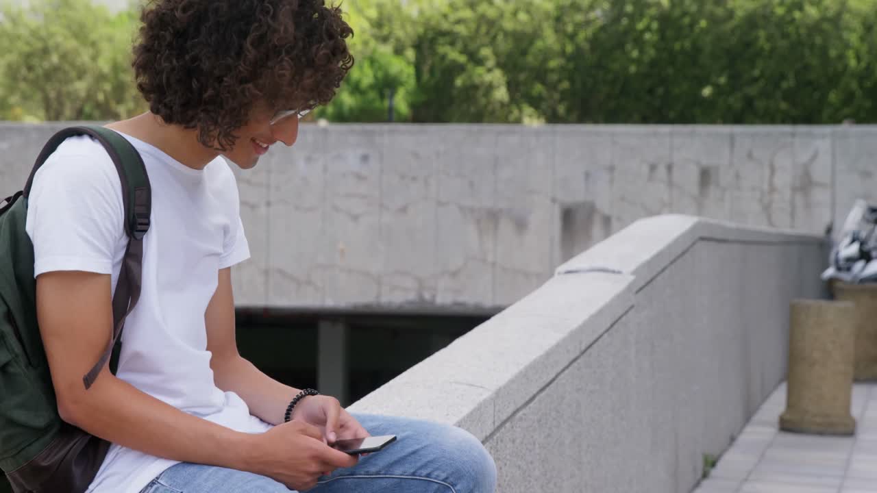 Man using mobile phone 4k