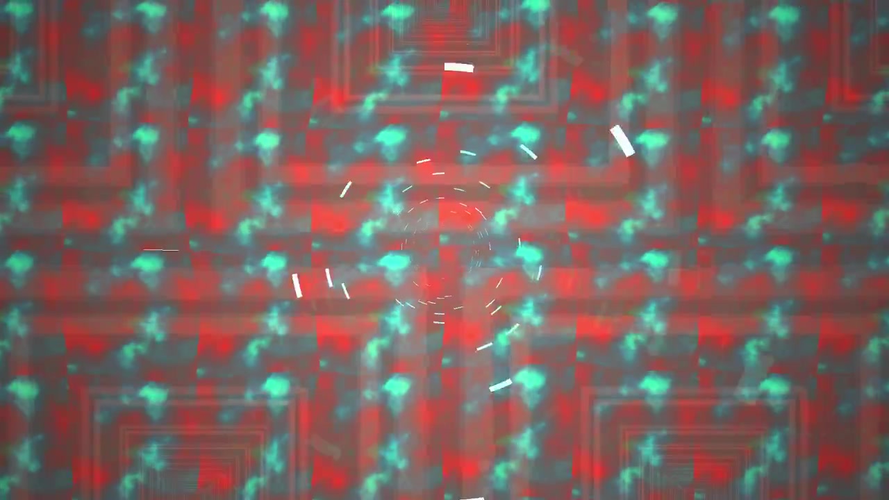 Abstract Motion Background with Rotating Geometric Shapes and Glowing Patterns