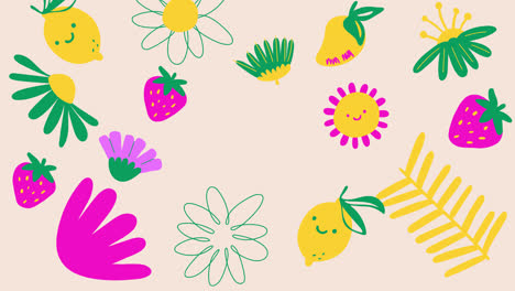 frutas y flores de verano