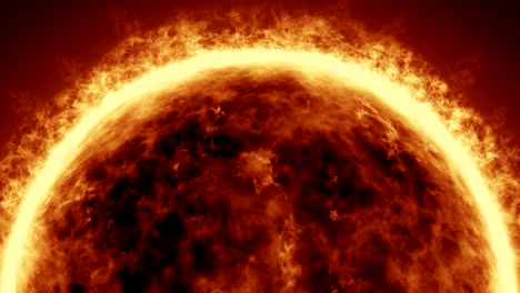 4k realistic sun surface with solar flares, burning of the sun isolated on black with space for your text or logo. motion graphic and animation background.