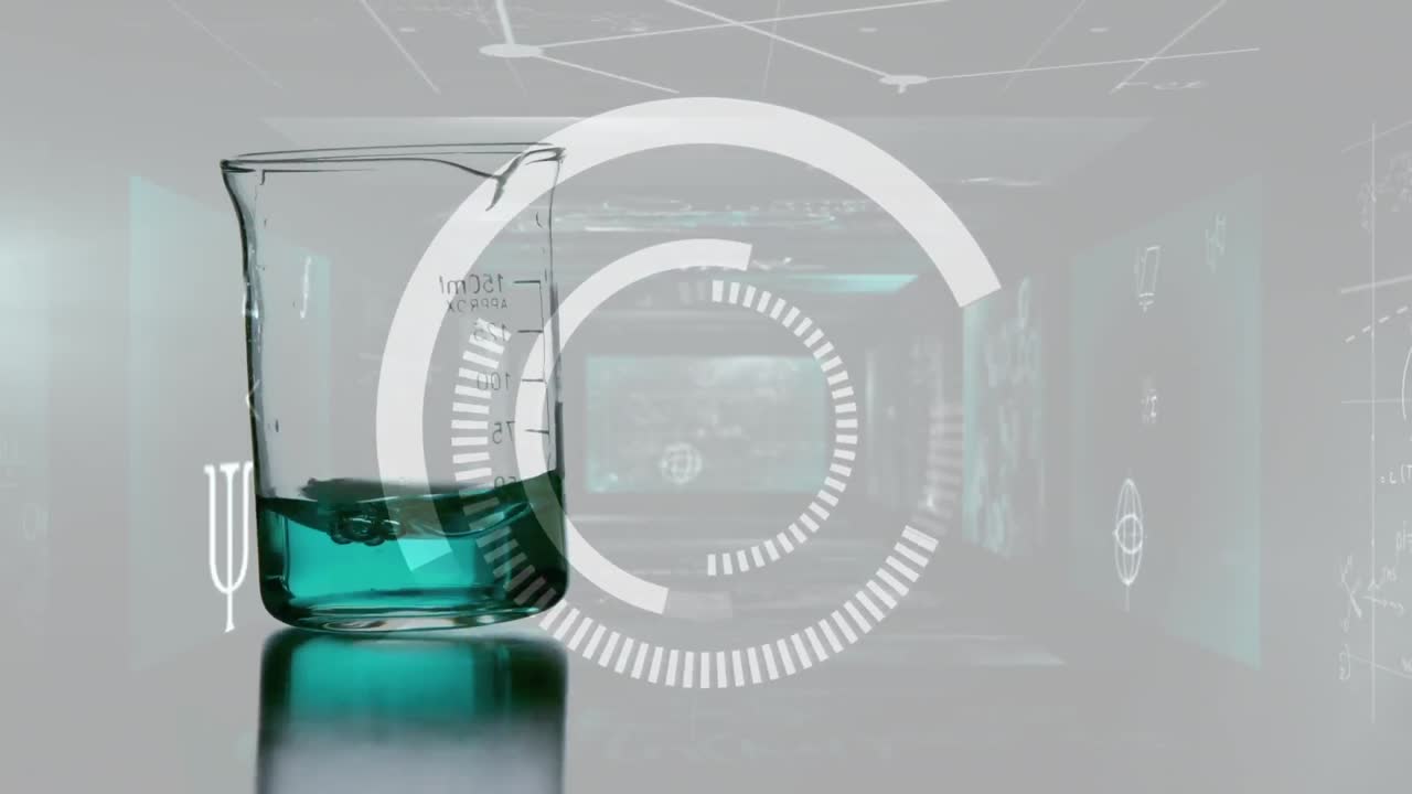 анимация обработки данных через чашку