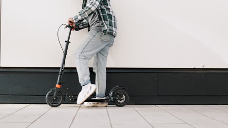 electric scooter and person