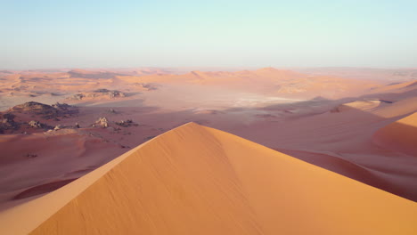 sahara desert and sand dunes in djanet, algeria - aerial drone shot