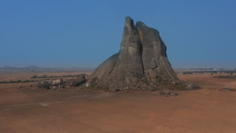 traveling forward towards a large african rock, angola 5
