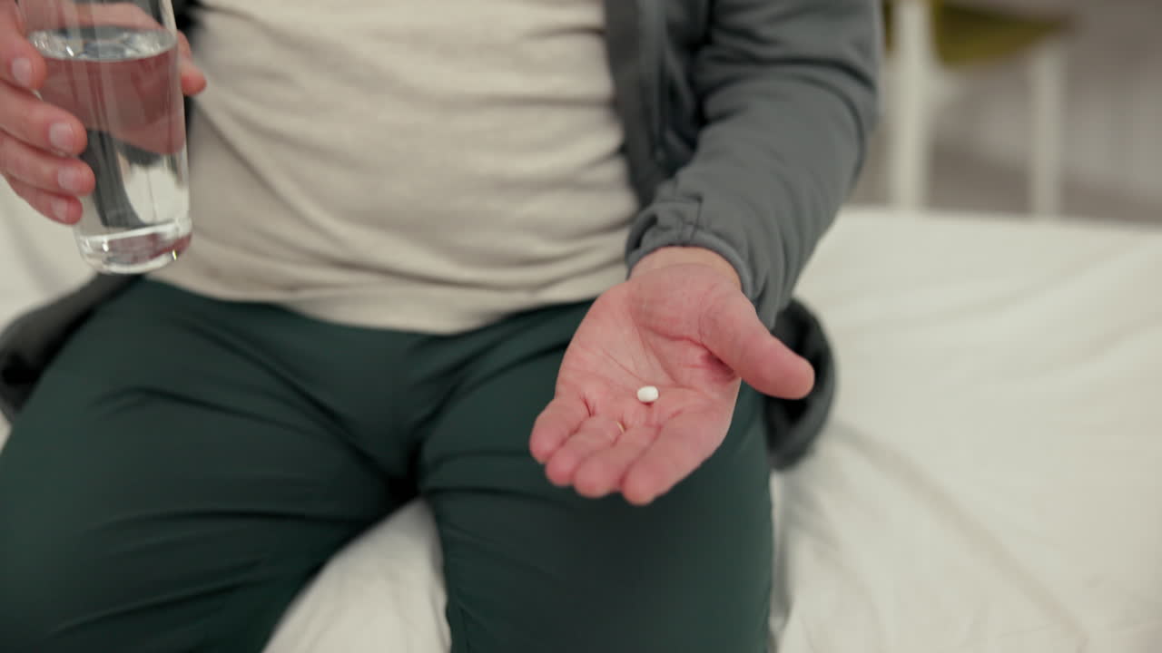 Older man drinking water