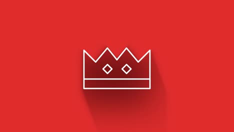 social media long shadow icon design isolated on red background. outline web icon. motion graphics.