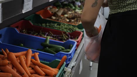 A woman shopping for produce at the Supermarket