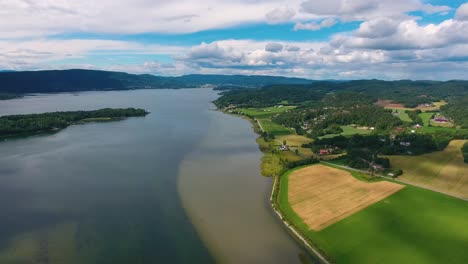 aerial footage beautiful nature norway.