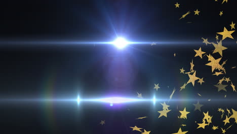 animation of light spots and stars on black background