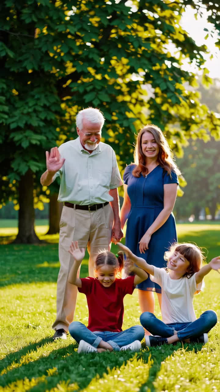 familia feliz en un parque