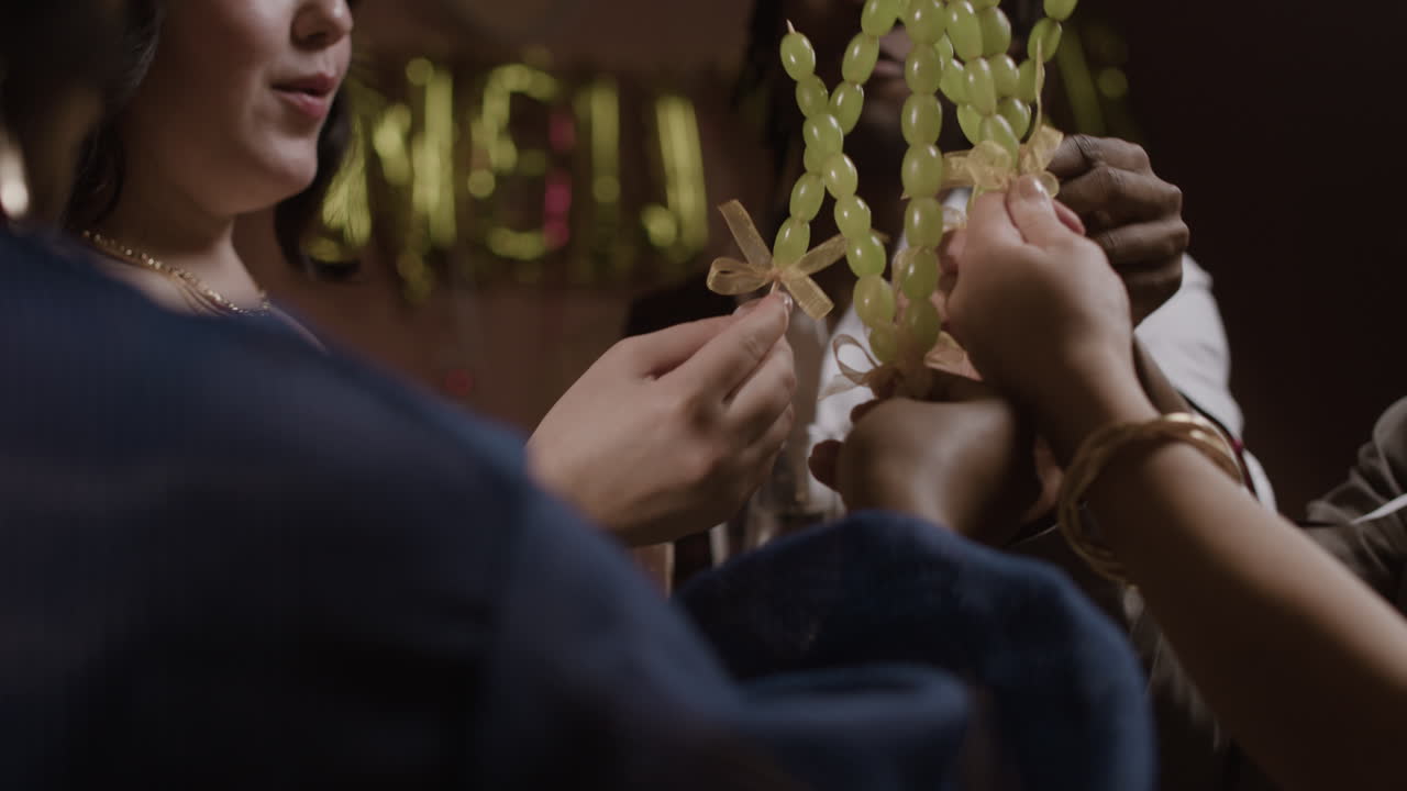 People celebrating with champagne flutes
