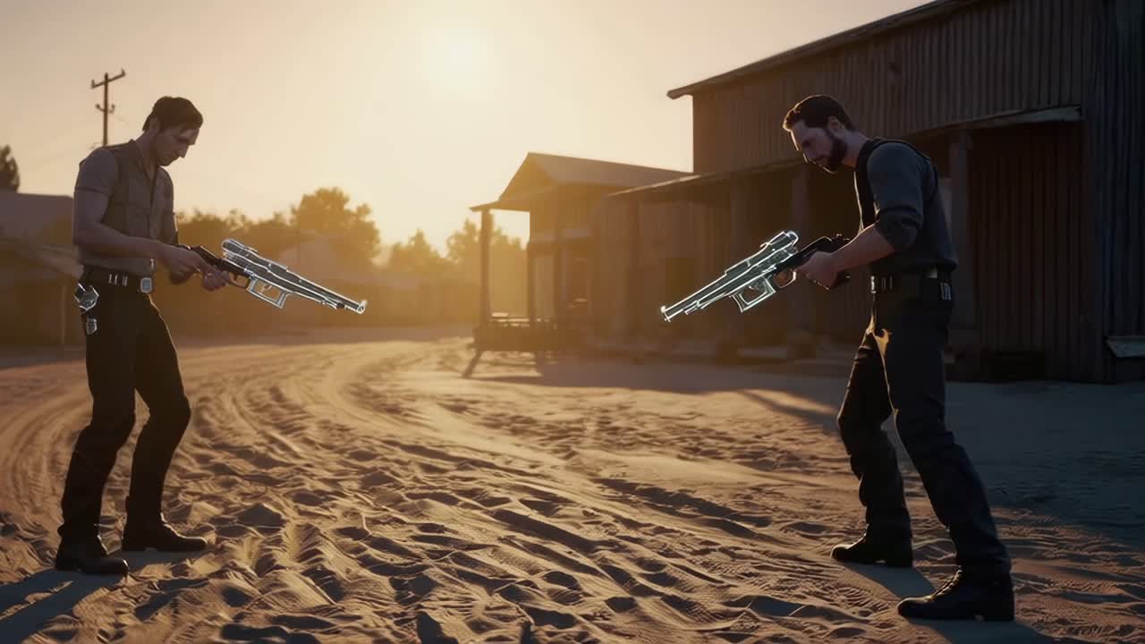 Two Cowboys in a Dust-Up