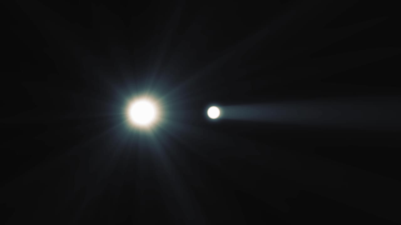 빛의 줄무와 렌즈 플레어