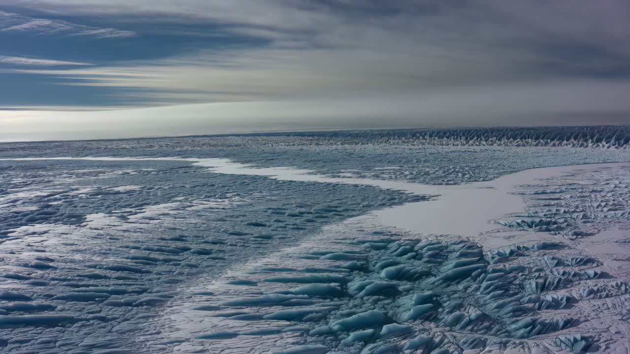Aerial View of a Glacier or Ice Sheet