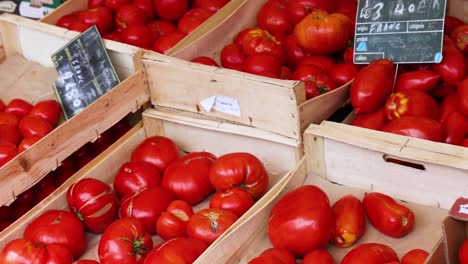 productos frescos expuestos en un mercado bullicioso