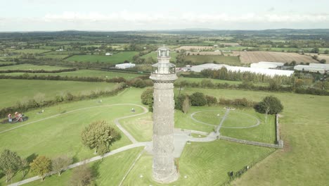 Panorama-Of-Spire-of-Lloyd-Heritage-Building-in-Kells-Road,-Ireland