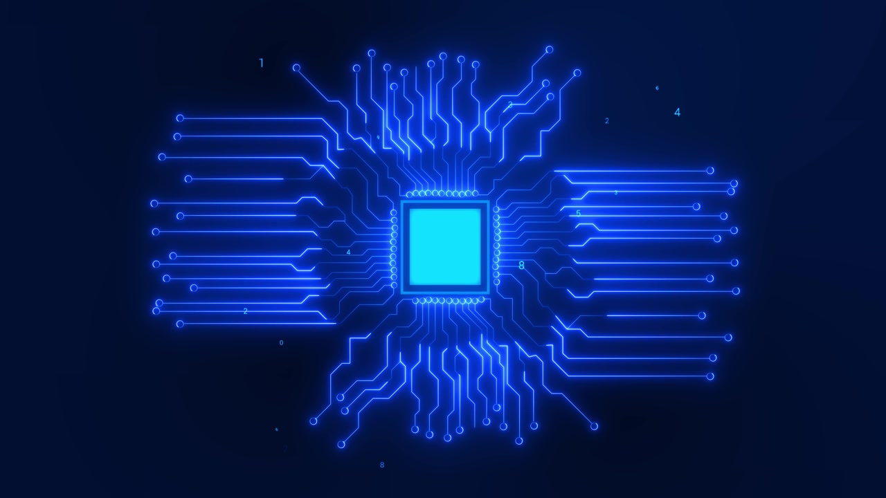 4K 3D computerprocessor CPU opstart, kredsløbsudbrud, digital energieksplosion