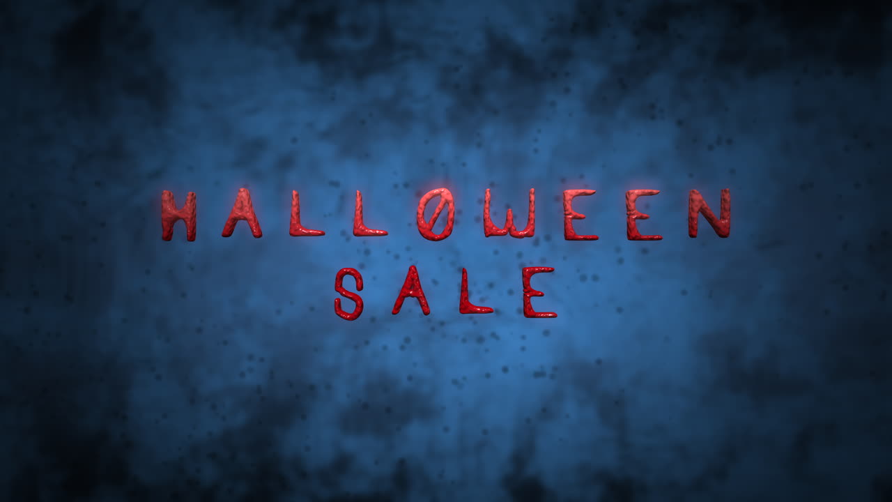 파란색 어두운 공간에 안개와 함께 할로윈 판매