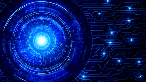 4k. blue abstract technology circuit board background.