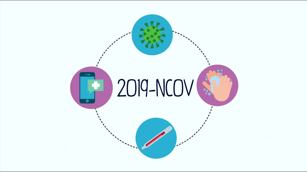 코로나19 팬데 세트 아이콘 애니메이션