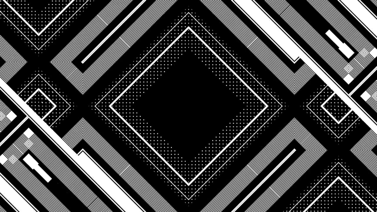 Abstract Geometric Animation with Pulsing Black and White Patterns