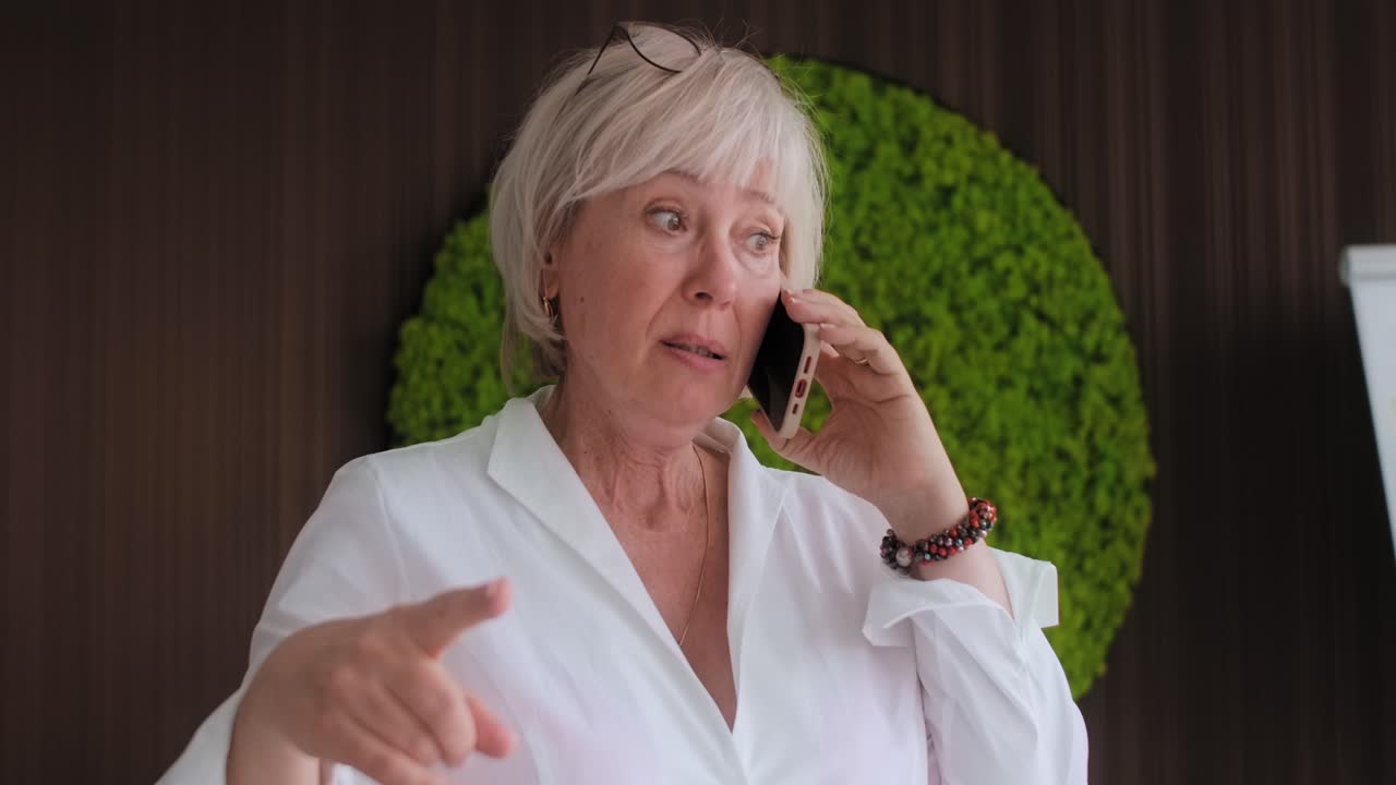 Woman on Phone in Office Setting