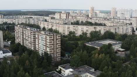 городские блоки советской эпохи с воздуха