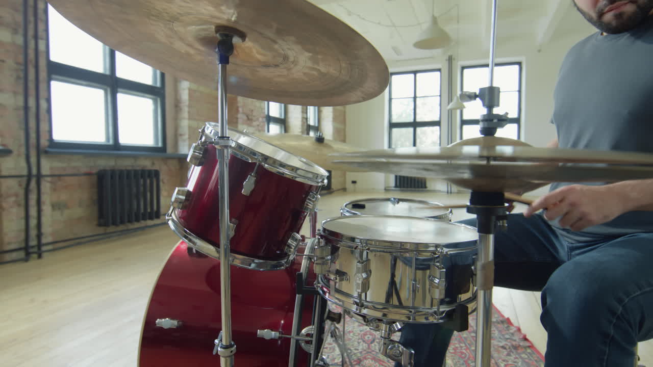 Musician Playing Drumkit
