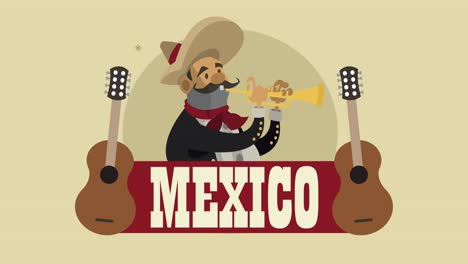 letras de la cultura mexicana con mariachi tocando la trompeta
