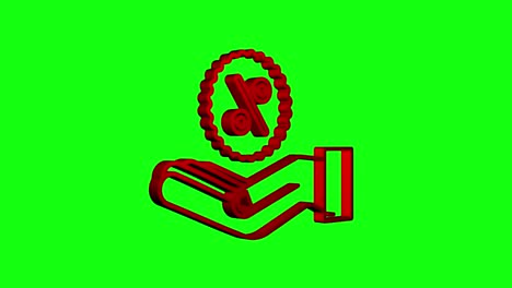 percent in hands in 3d style. drawing. percent sign. motion graphic