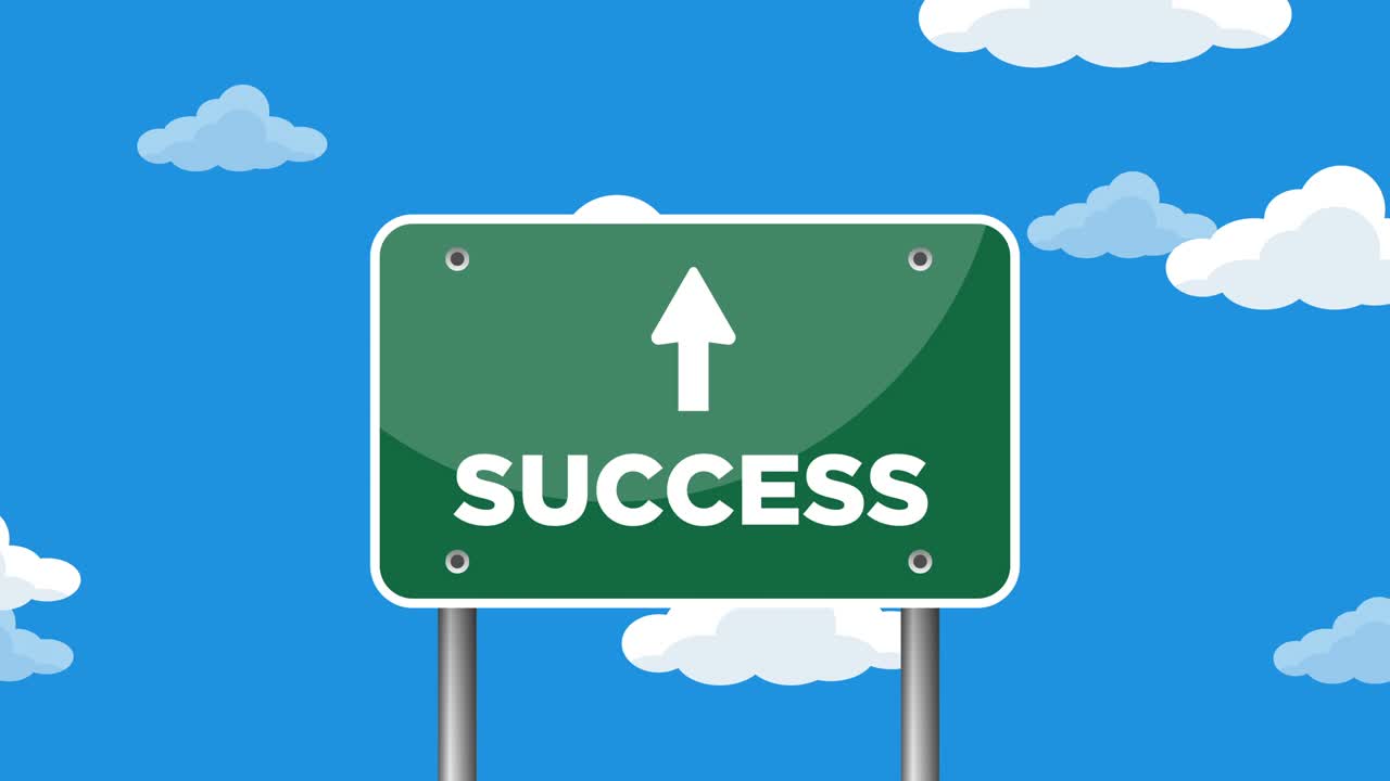 성공 도로 표지판 애니메이션