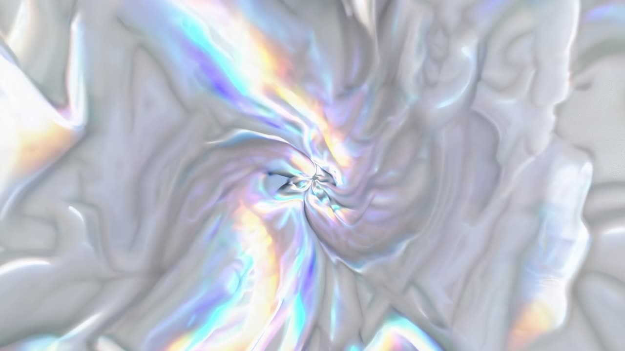 Abstract video art with a swirling, iridescent pattern