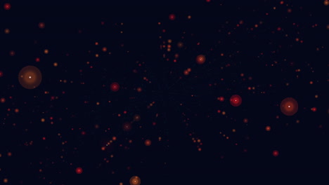 volar puntos rojos y brillos en la galaxia oscura