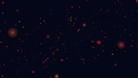 fly red dots and glitters in dark galaxy