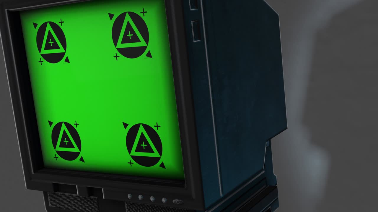 벽에 장착된 텔레비전 - 녹색 스크린