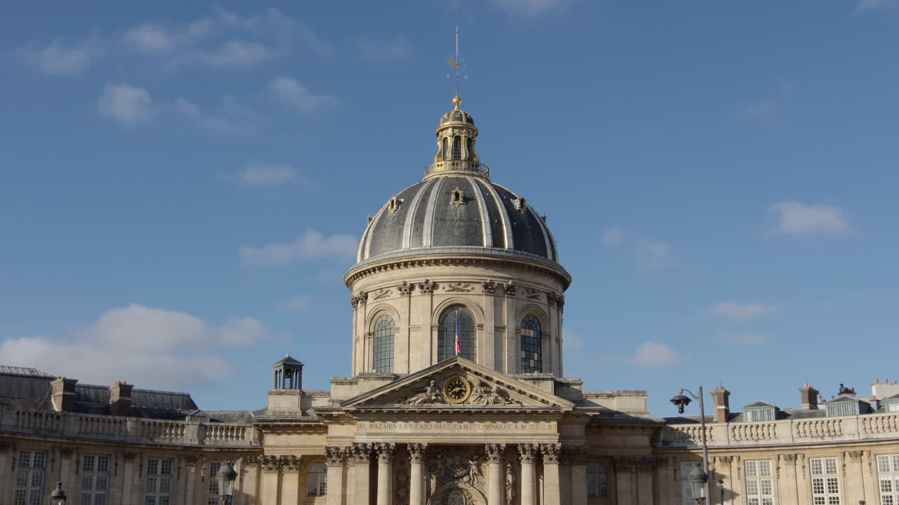 Prestigious Institute of France Architecture In Paris, France. Static Shot