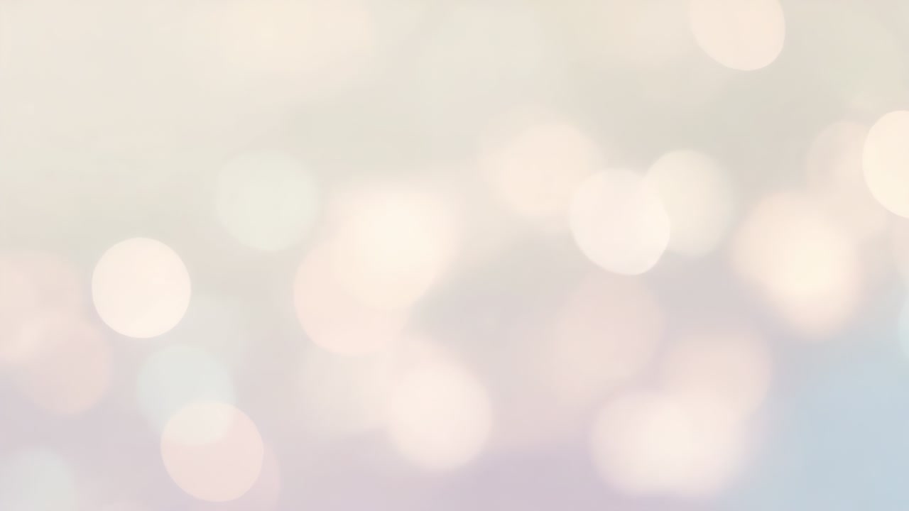 Shimmering blurred bokeh spots floating over pastel backdrop, with dynamic ambient effect forming