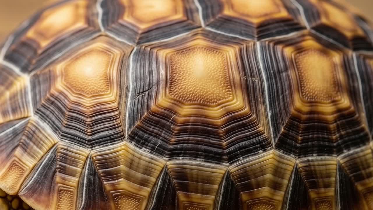 Close-Up of a Tortoise Shell: An Intricate Study of Nature’s Patterns and Textures in the Shell of a Tortoise Captured from Two Perspectives